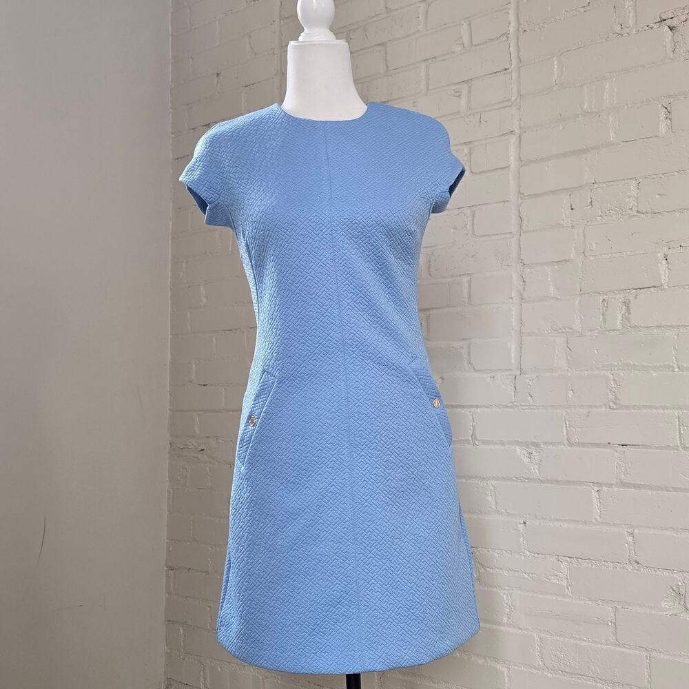 Tommy Hilfiger Classic Blue Textured Knit Pocket Shift​​┃Preppy Modern Retro